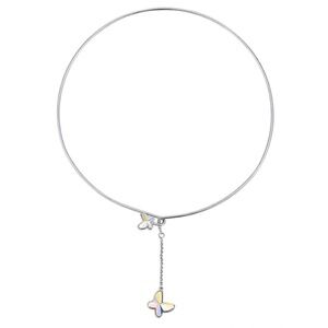 Aurora Borealis Dual Butterfly Swarovski Crystal Necklace